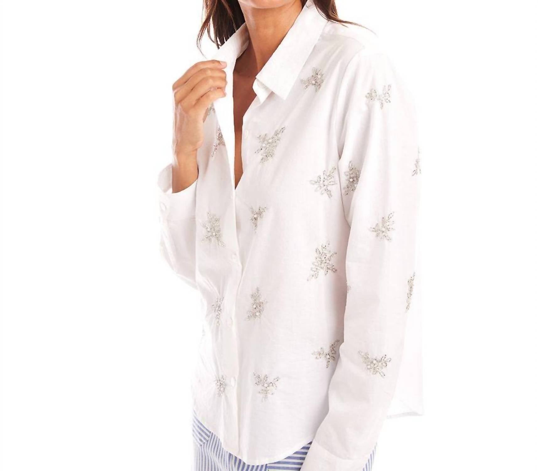 Karen Kane - Embellished Button-Up Shirt