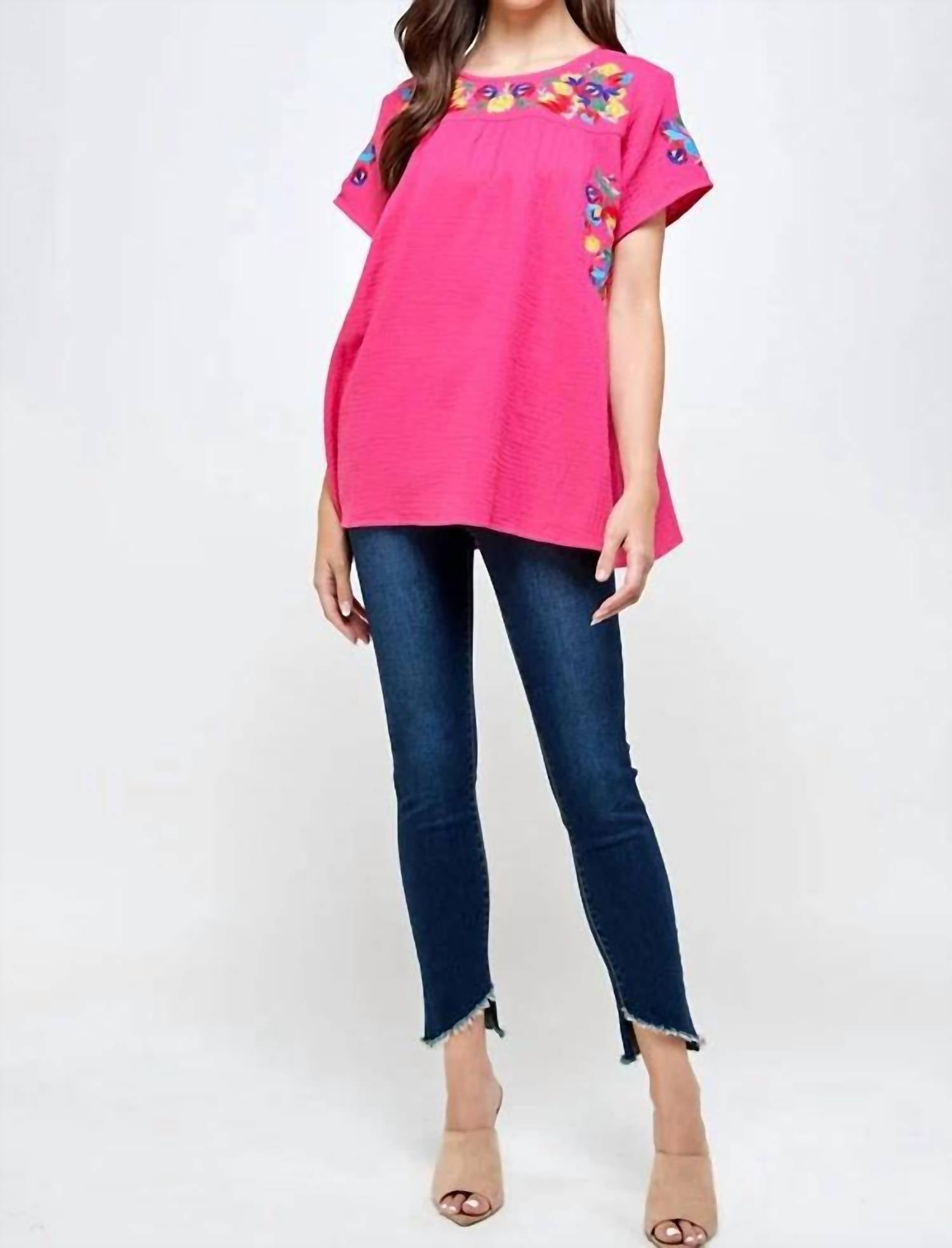 See And Be Seen - On The Border Embroidered Top