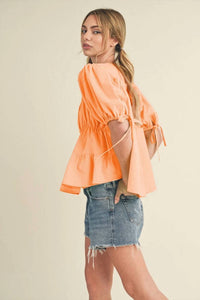 &Merci - Tayler Tiered Shirring Puff Sleeve Top