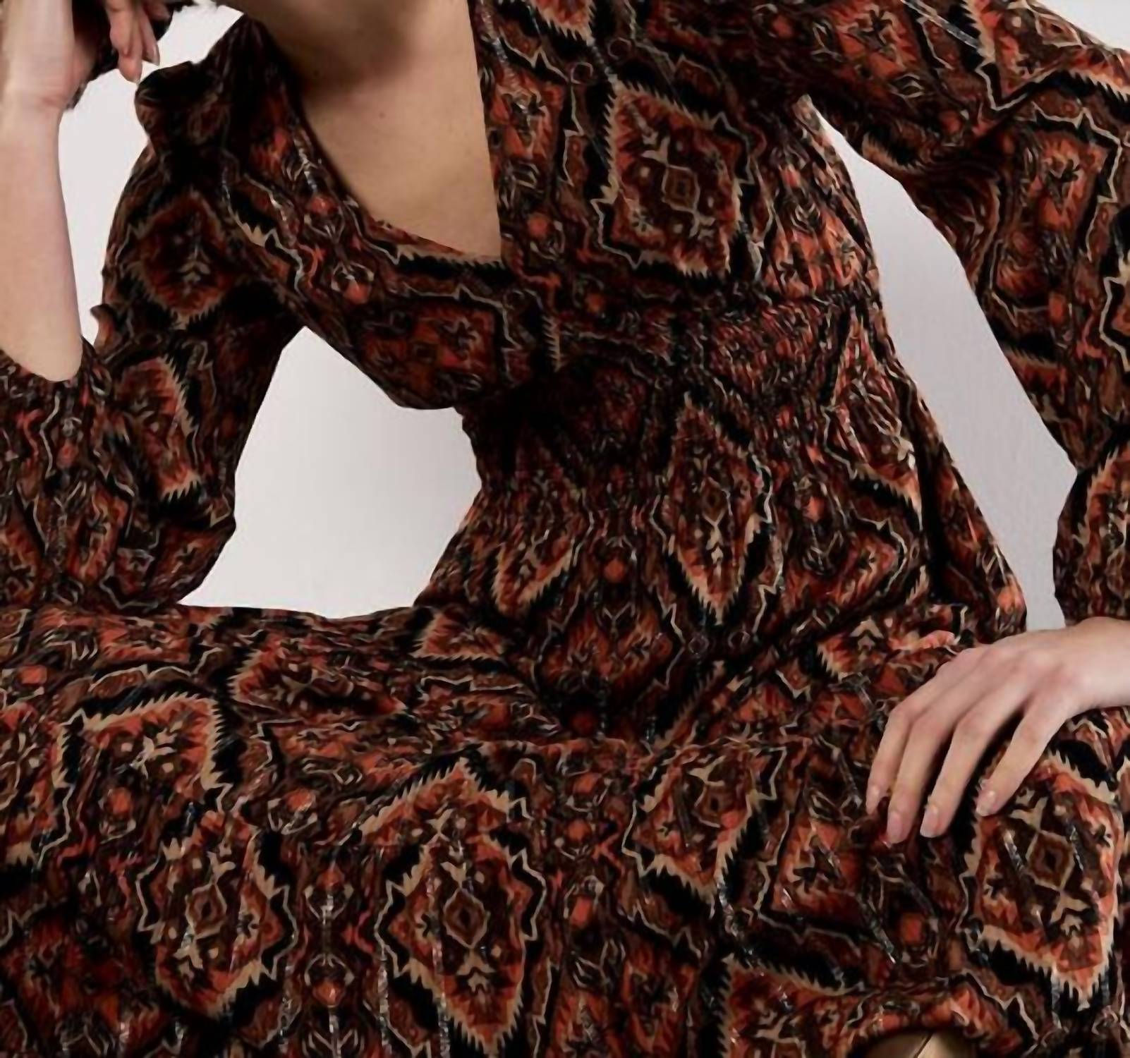 Apricot - Smock Waist Tiered Dress