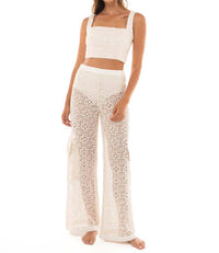 Agua Bendita - Maca Jardim Lace Wide Leg Cover-up Cargo Pants