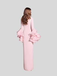 Tarik Ediz - Justo Dramatic Tiered Ruffle Sleeves Dress