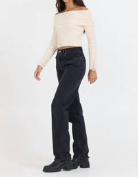 Vintage Havana - Distressed Off Shoulder Sweater