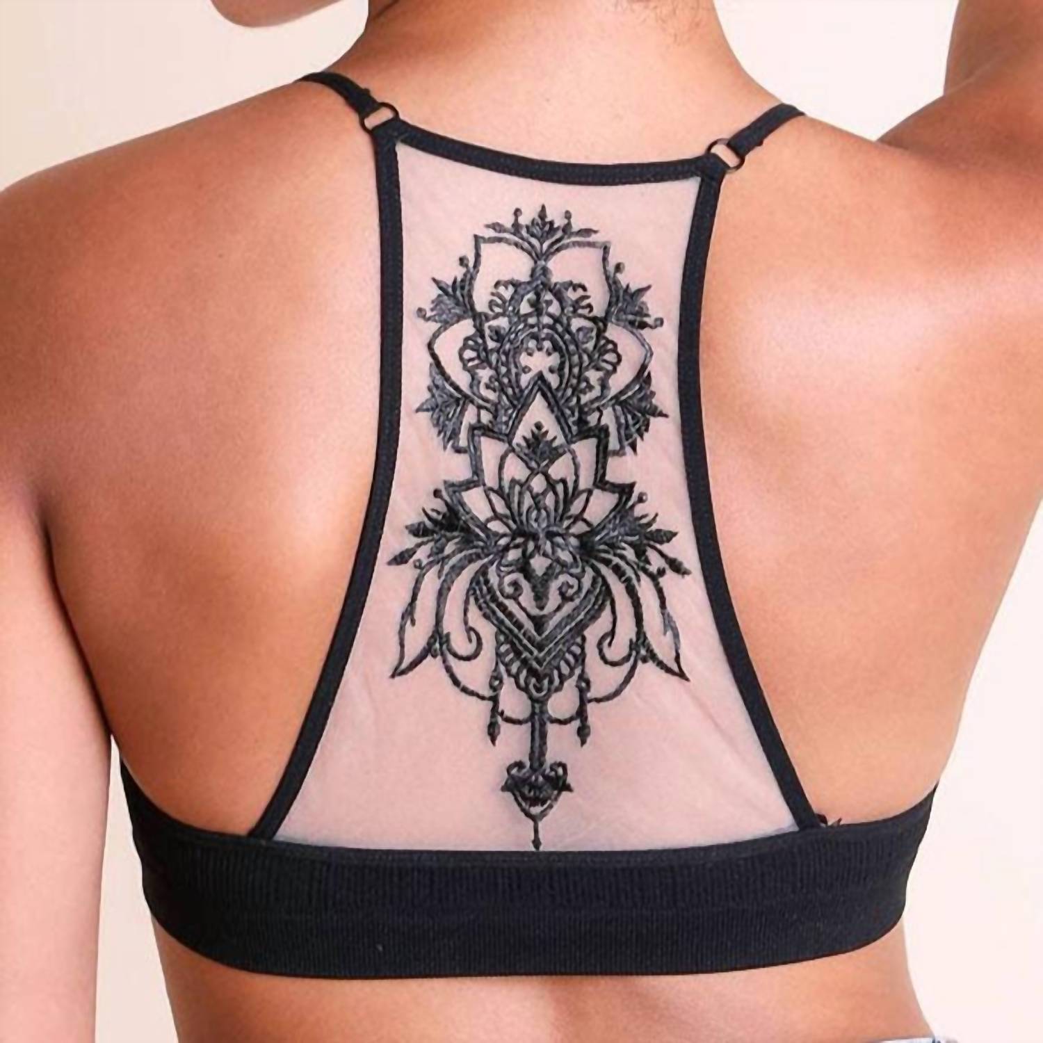 Leto - Tattoo Mesh Racerback Bralette