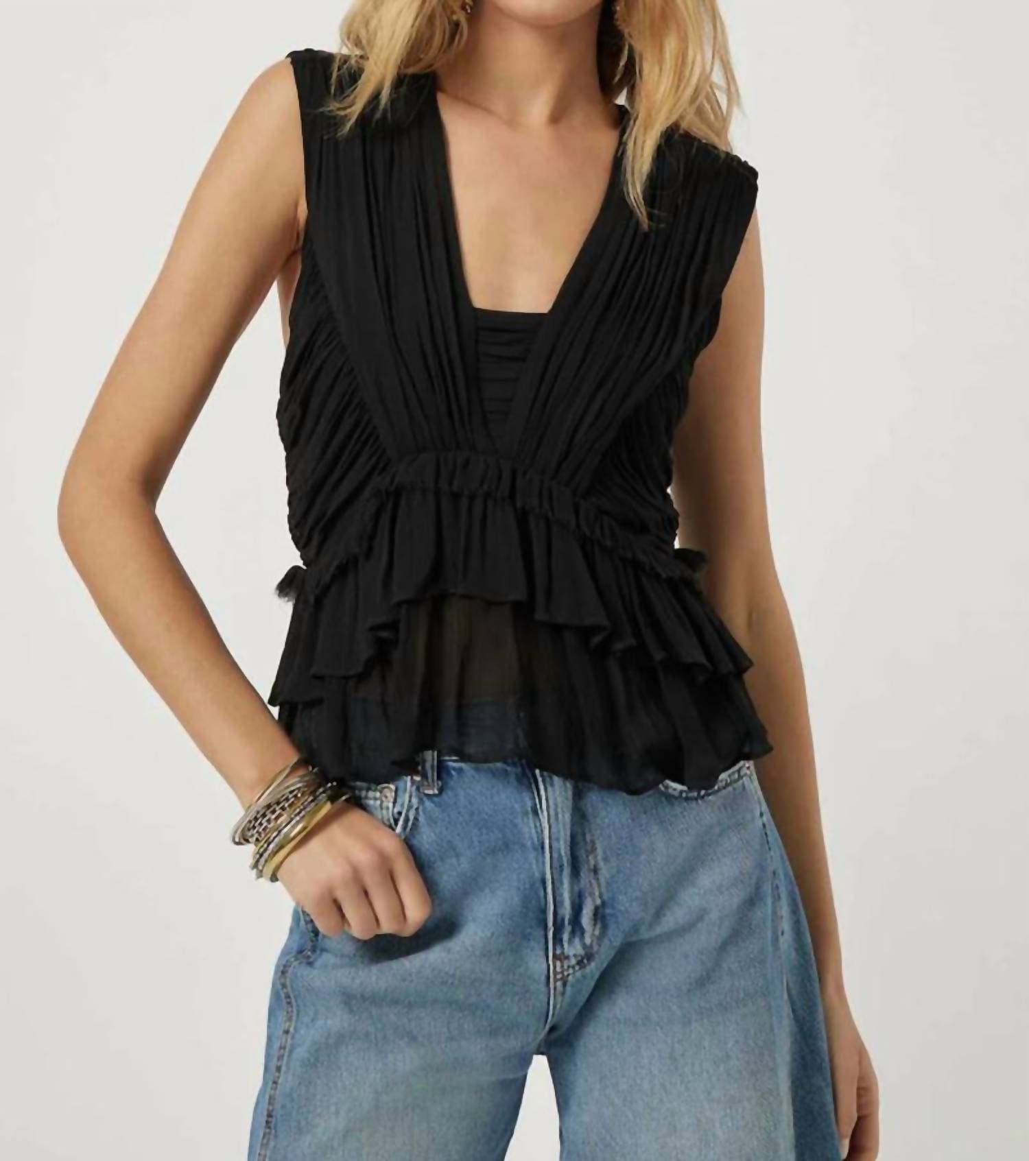 SCARLETT POPPIES Thiago Top in onyx black - women's tank top
