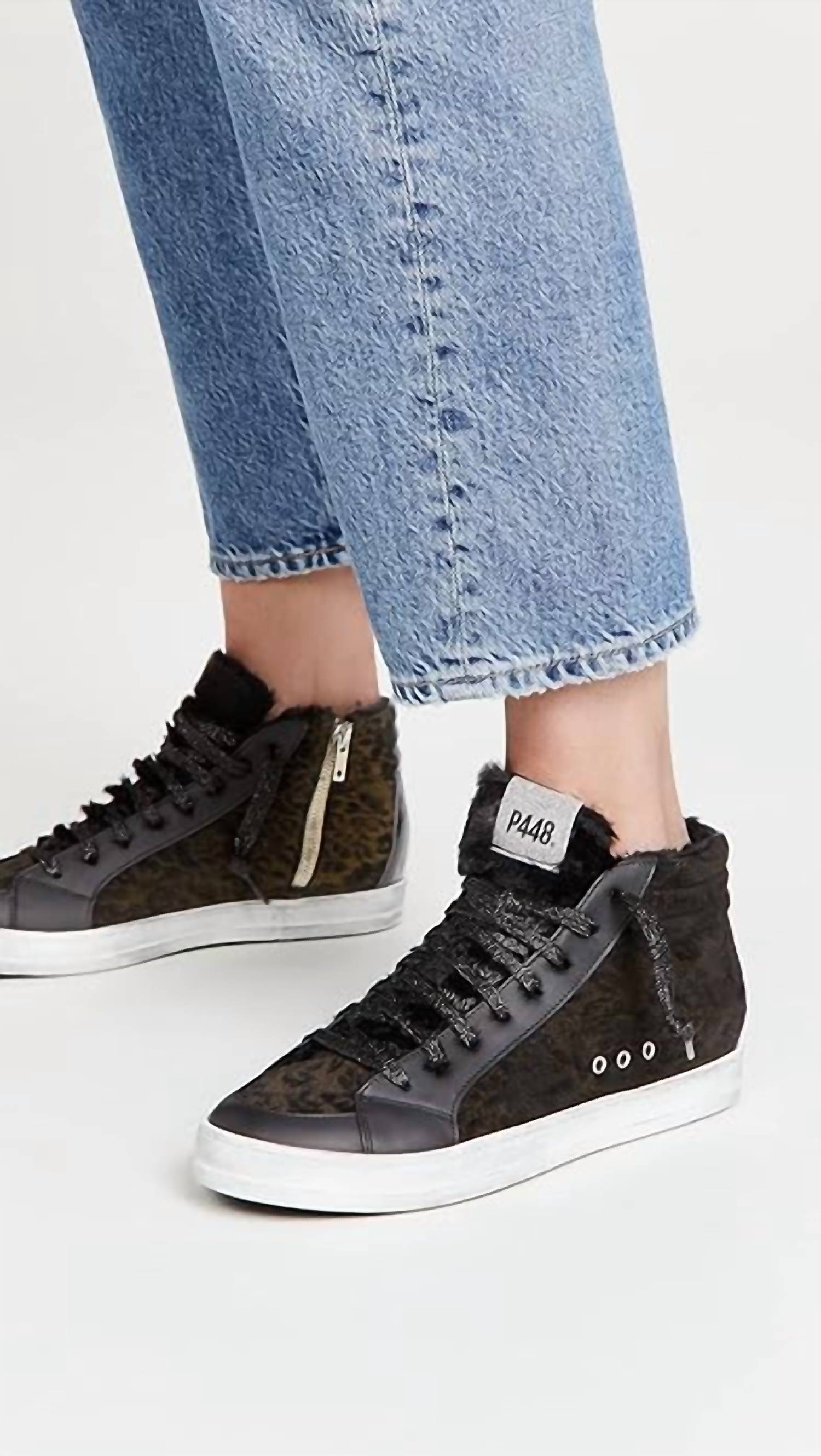 P448 - Women's Skate Leather High Top Sneakers