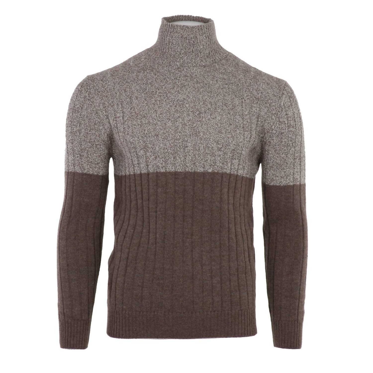 Pashmere - Men's Cashmere Mouline Mockneck Sweater