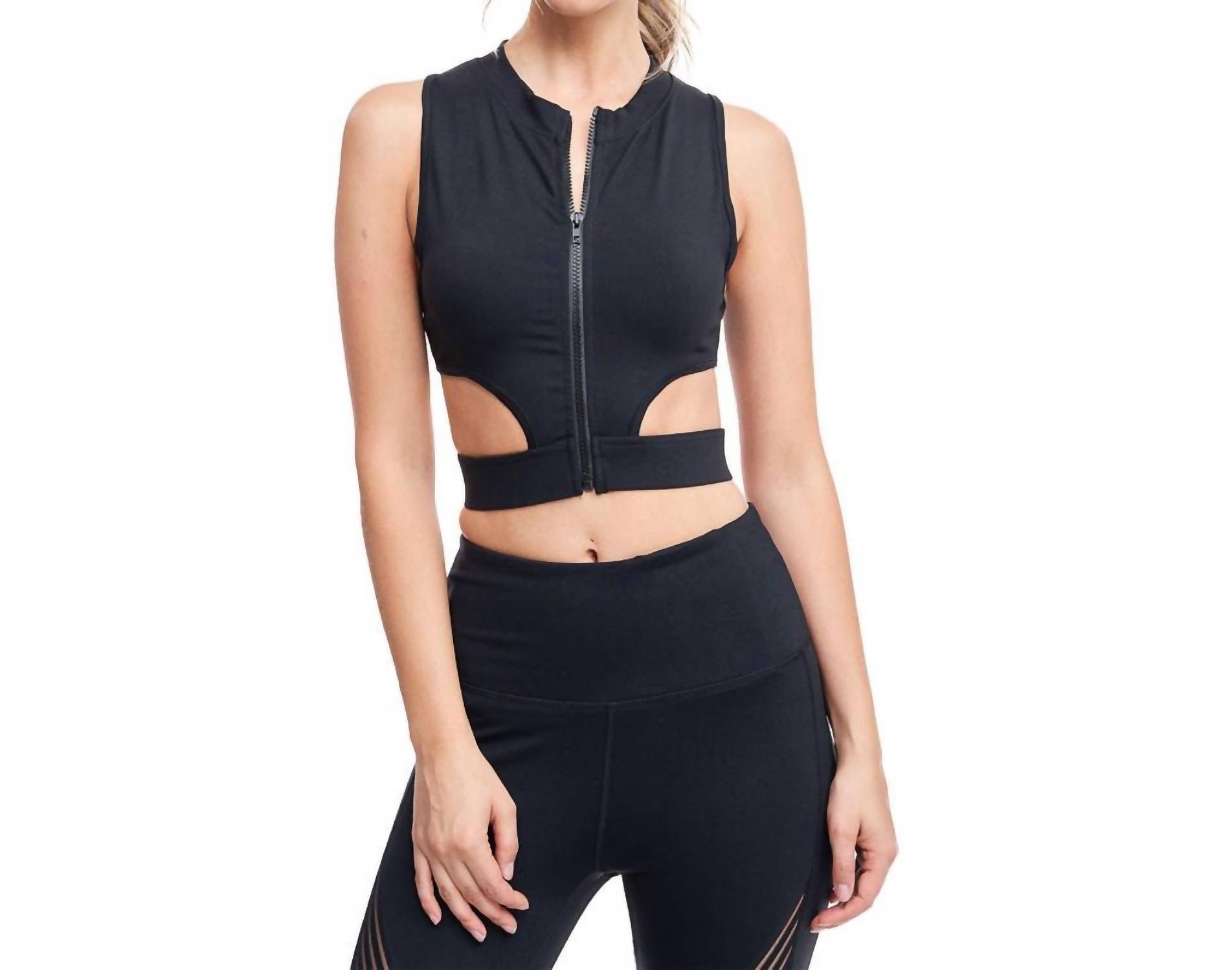 GOLDHAUS Ambition Sports Bra Top in black - women's intimate