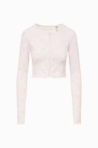 Loveshackfancy - Laudie Bow Print Active Zip Up Top