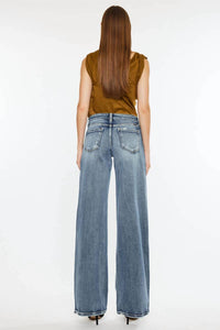 Kancan - Mid Rise Wide Leg Jeans