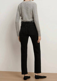 Veronica Beard Leah Straight Leg Jean in washed onyx 1 - women's jeans - detail view