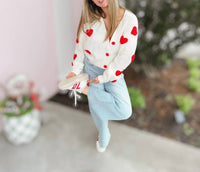 Blu Pepper - Puff Heart Cardigan