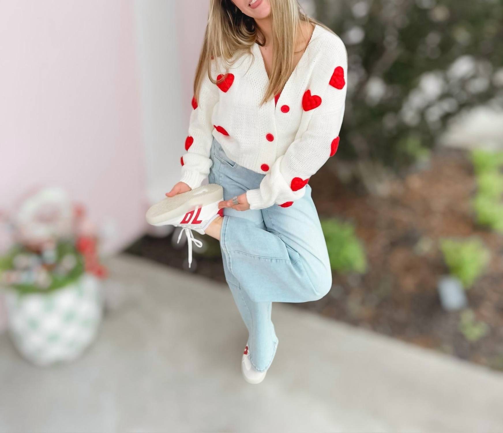 Blu Pepper - Puff Heart Cardigan