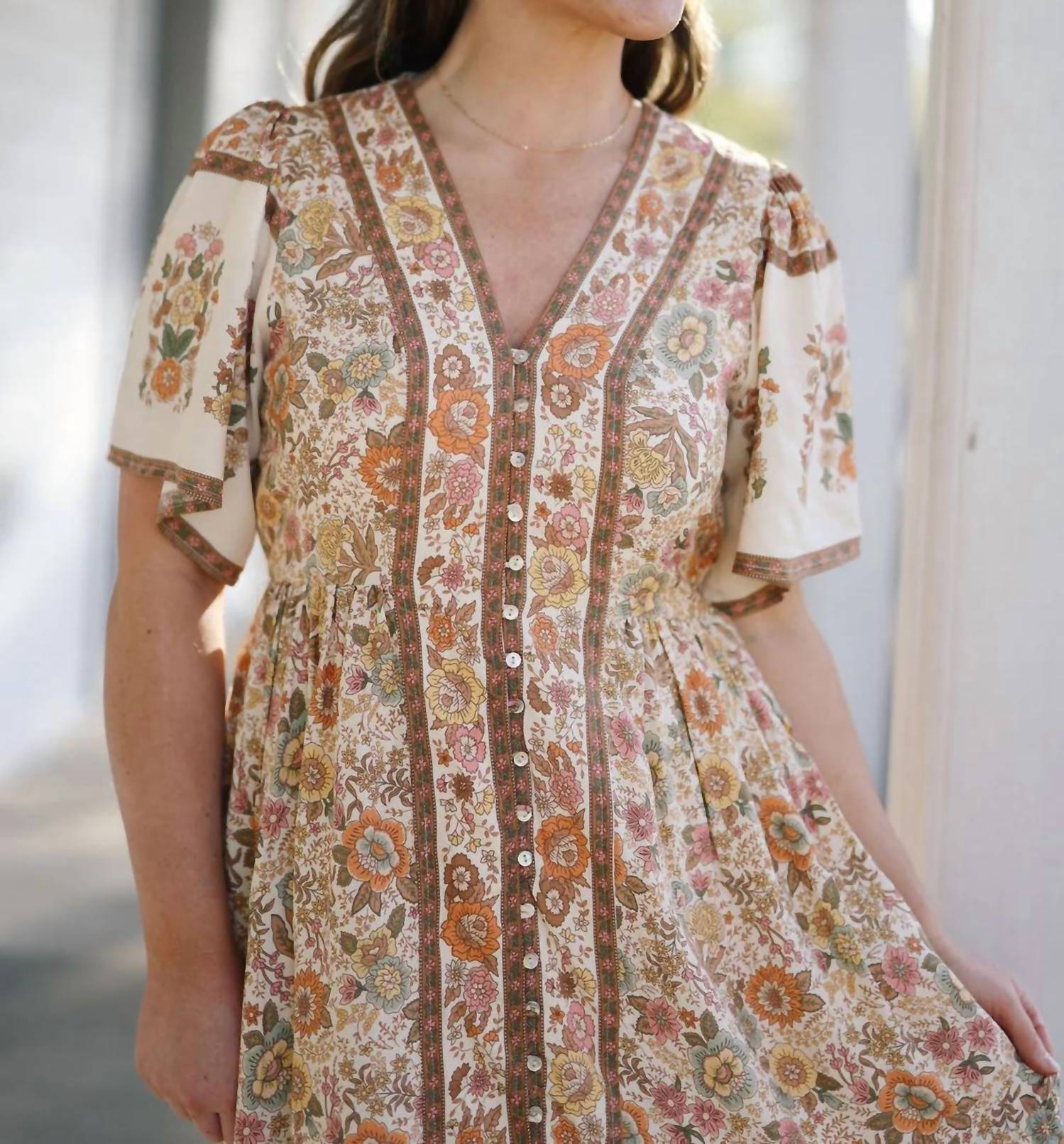 In-Loom - Savannah Button Front Midi Dress