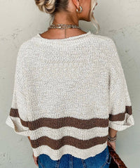 Shewin - Cozy Striped Knit Sweater