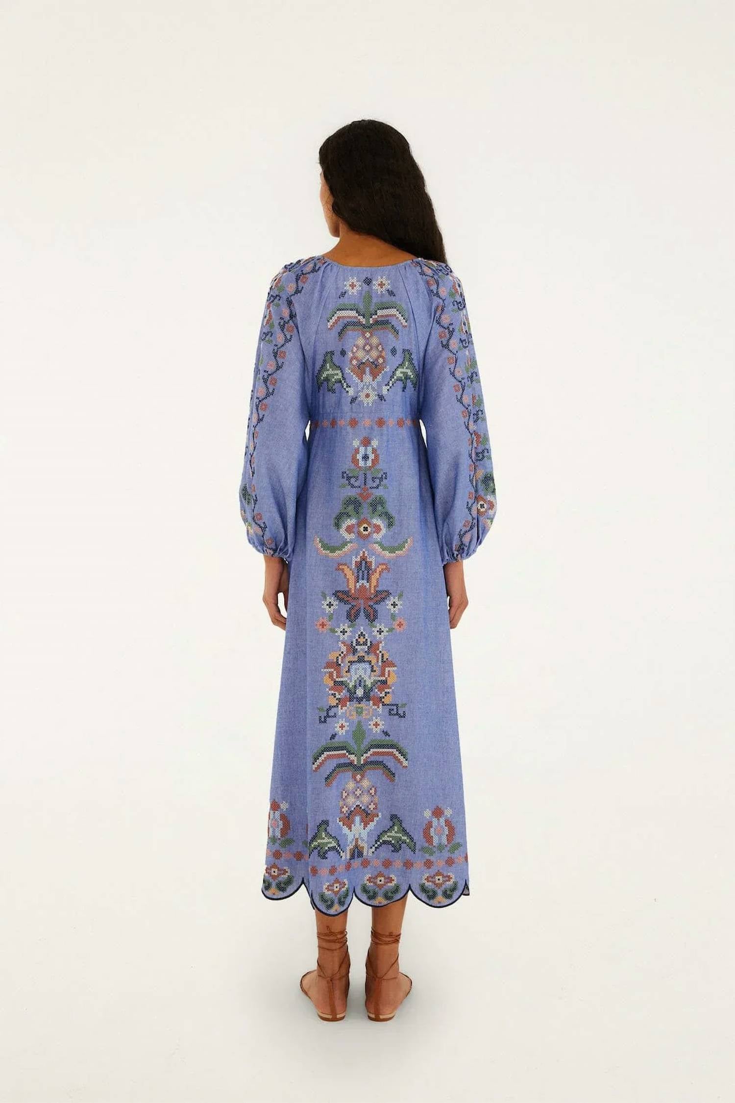 Farm Rio - Embroidered Midi Dress