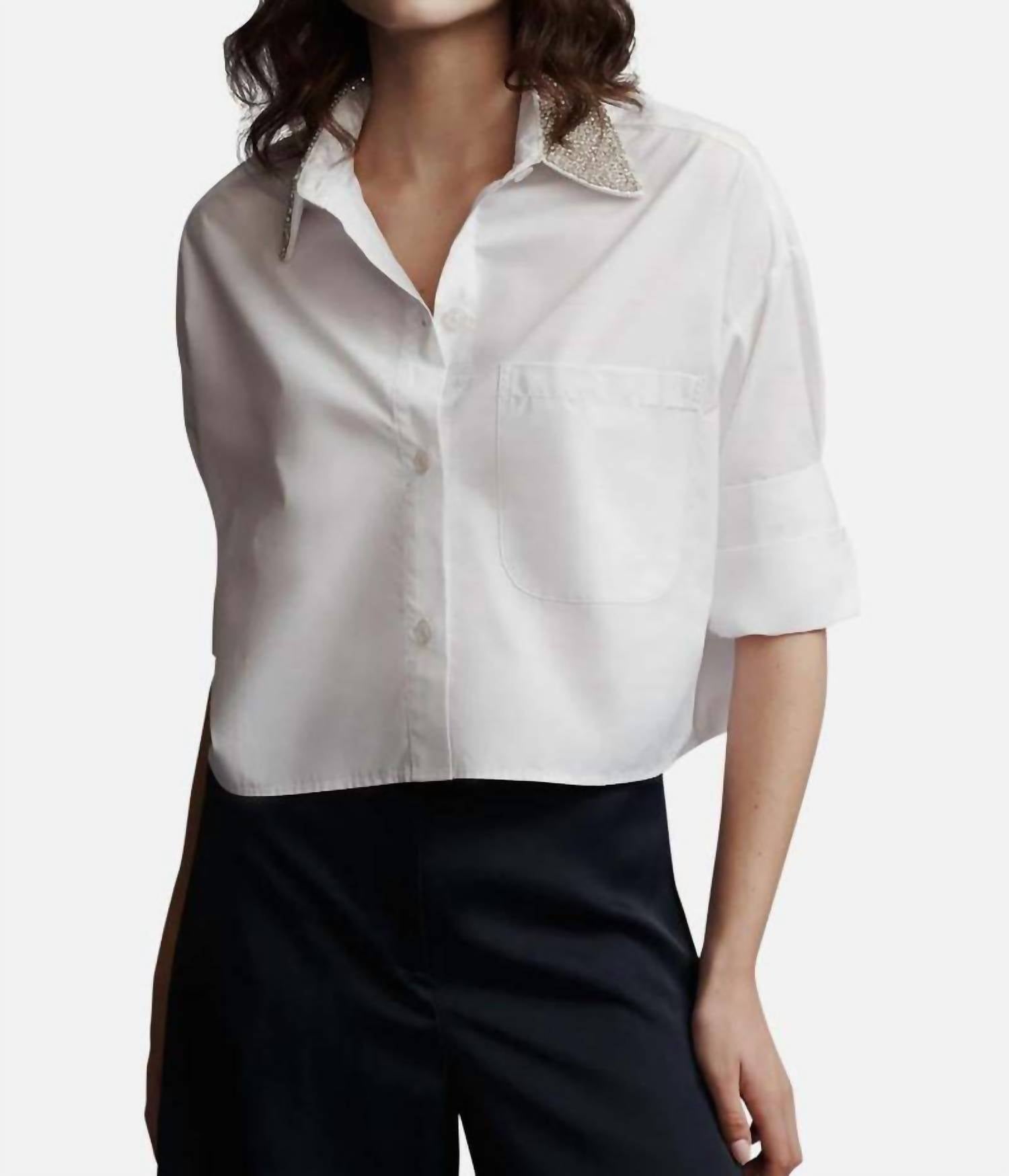 Twp - Next Ex With Crystal Collar Shirt