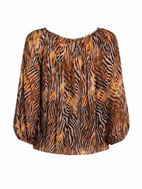 Tru Luxe - Tiger Print Raglan Sleeve Top