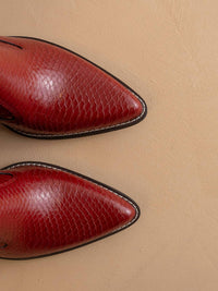 OASIS SOCIETY Women's Tara Two Paneled Western Boots in red - women's shoe - alternate view