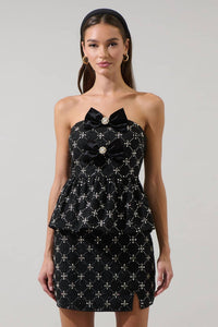 Sugarlips - Whitney Tweed Virelia Bow Strapless Top
