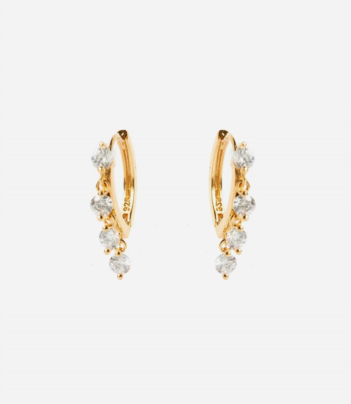 Native Gem - Women's Dangling Crystal Huggie Earrings