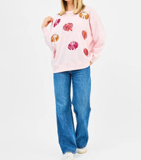 Mary Square Sarah Crew Neck Sweatshirt in pumpkin bows - women's sweater - alternate view