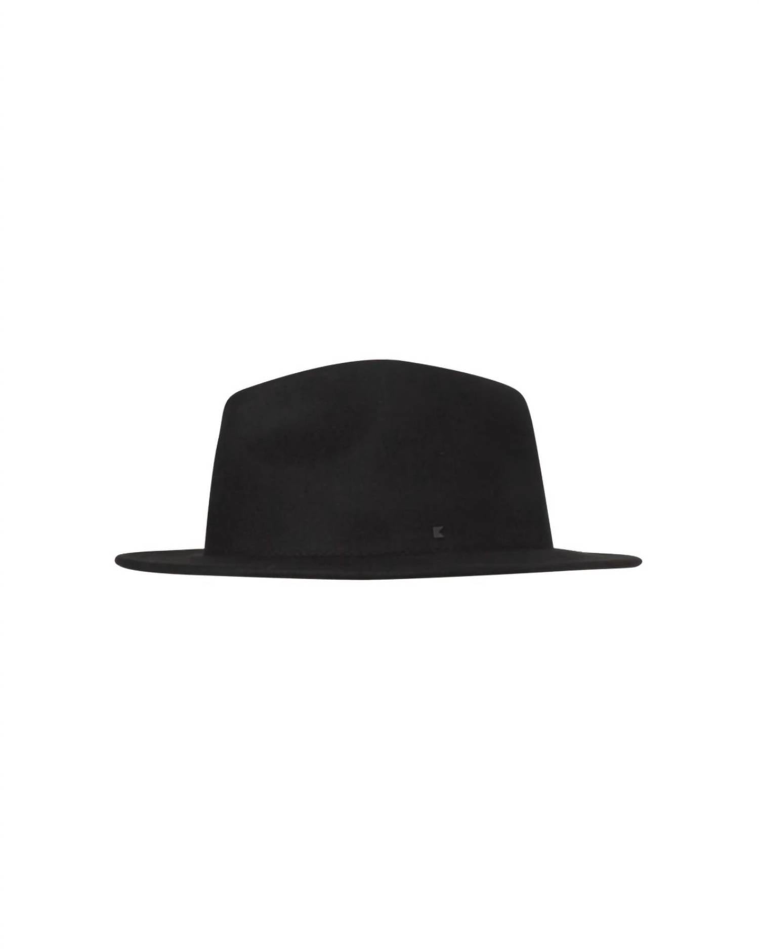 Fieldstone Men's Maestro Fedora Hat in black - men's hat - detail view