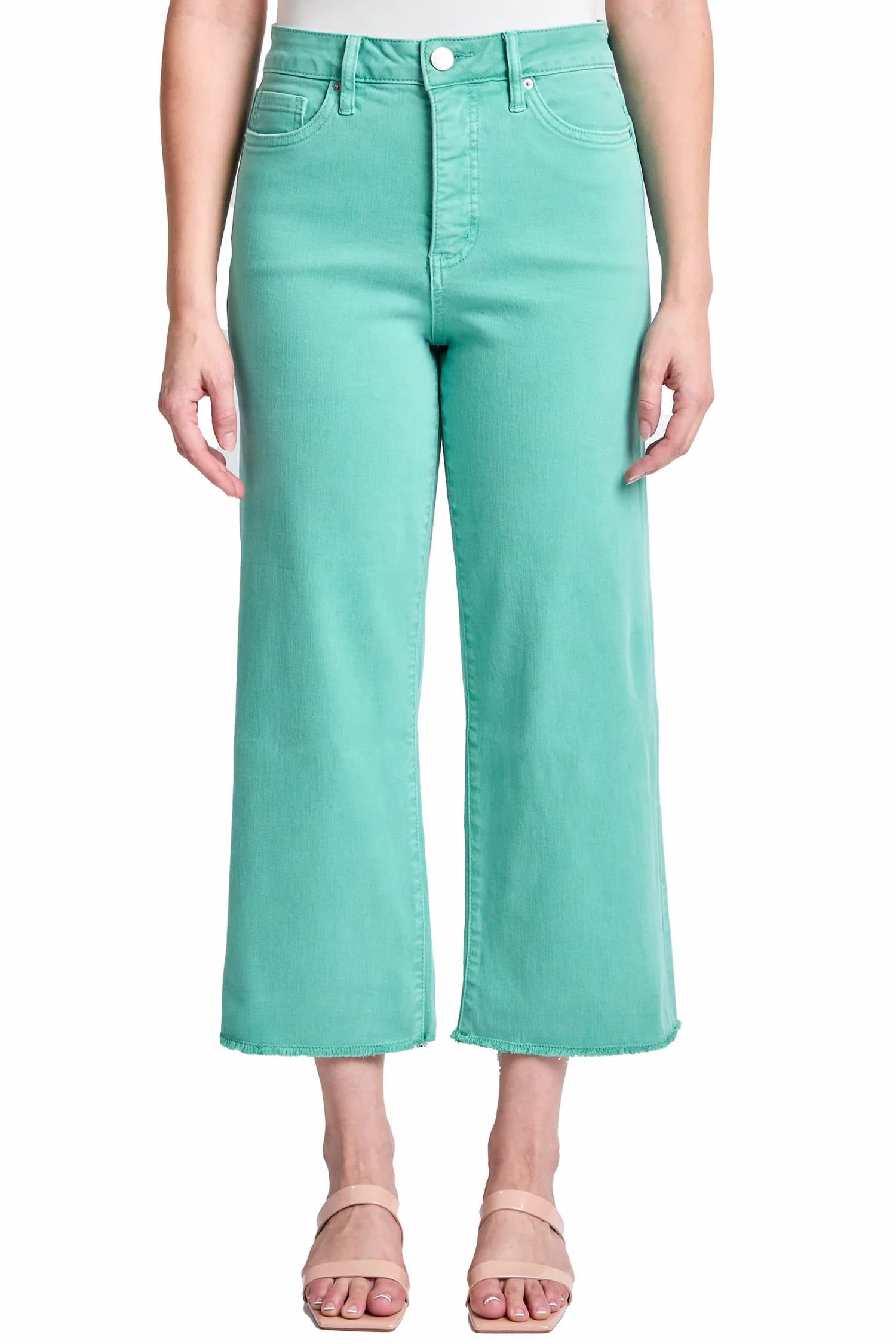 Rfm Denim - Chloe High Rise Cropped Wide Leg Jeans