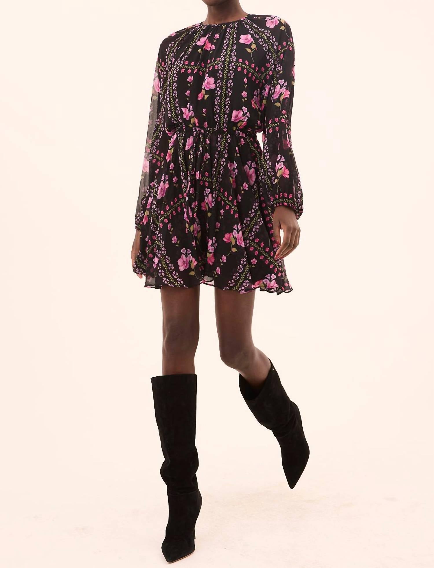 Misa Los Angeles Anthea Mini Dress in midnight lattice 1 - women's dress - view 4