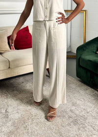 Entro - The Harper Wide Leg Linen Blend Cropped Pants