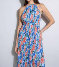 Elie Tahari - Floral Halter Pleated Midi Dress
