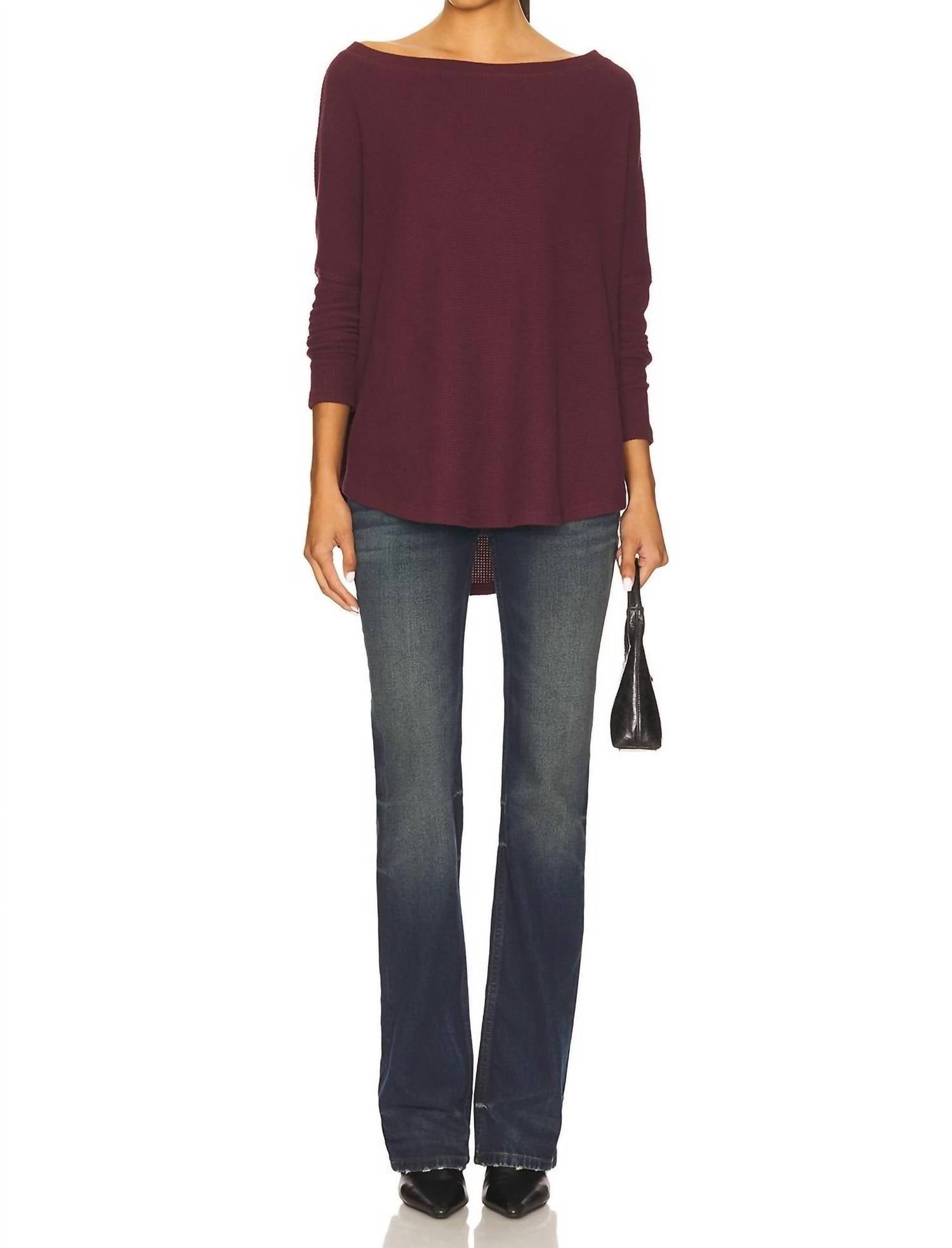 Free People - Latte Blues Solid Thermal Top