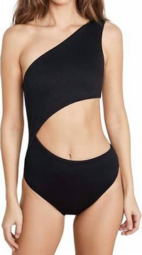 Beach Riot - Celine Ribbed Cut Out One Shoulder Swimsuit