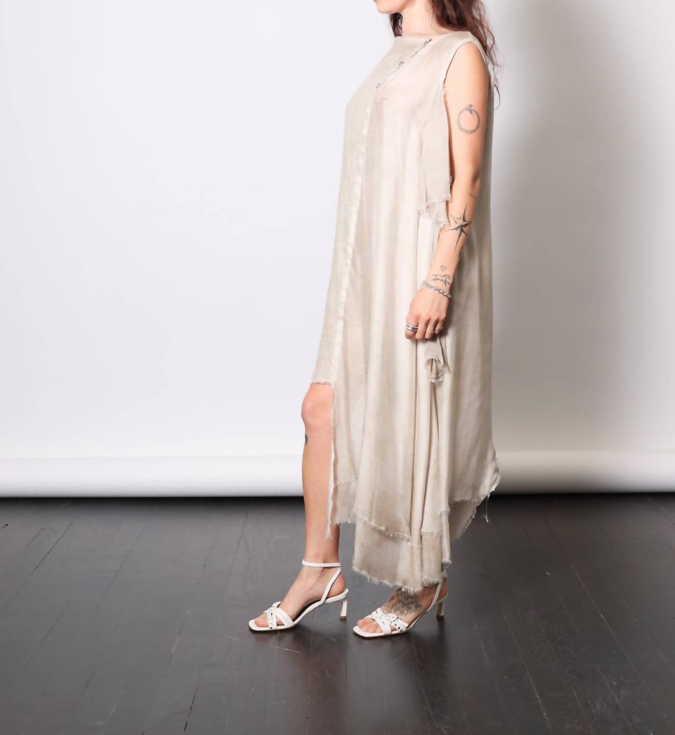 Sanctamuerte - Sleeveless Asymmetric Dress