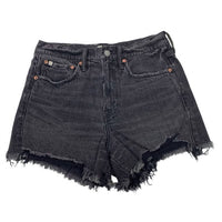 AE77 Women's Cotton Factory Distressed Jorts in black - women's shorts