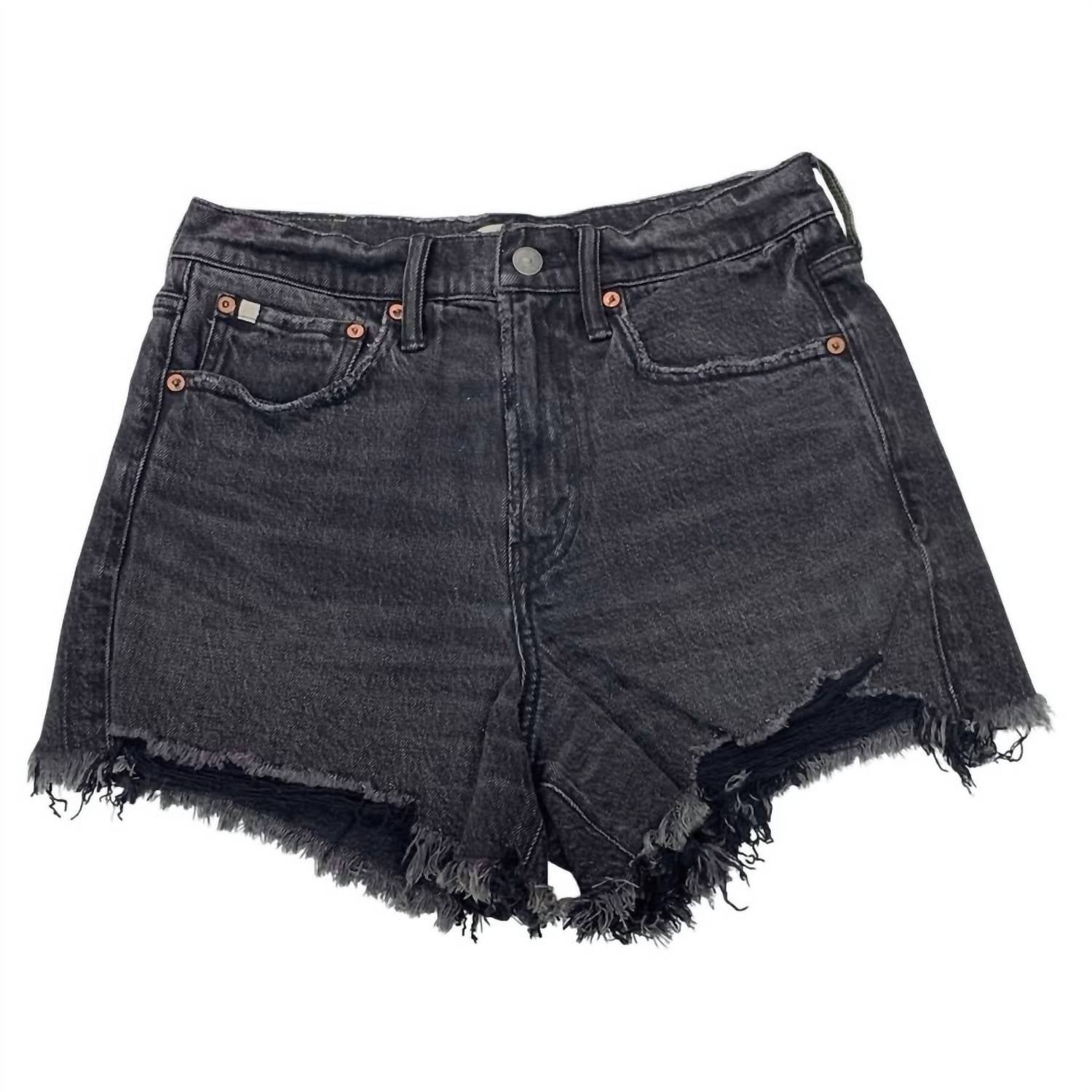 AE77 Women's Cotton Factory Distressed Jorts in black - women's shorts