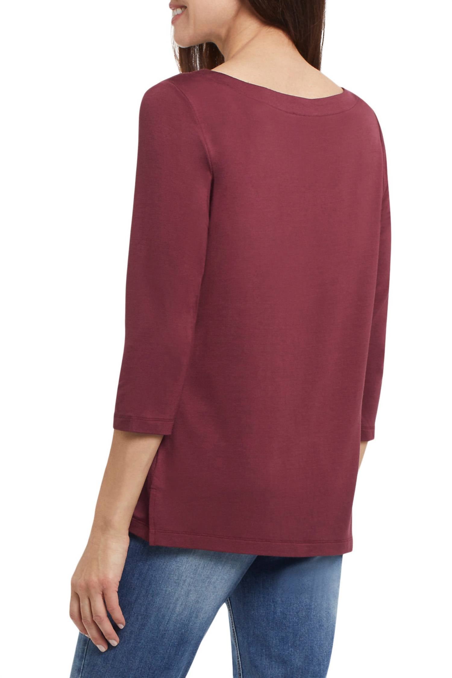Tribal - Boat Neck 3/4 Sleeve Top