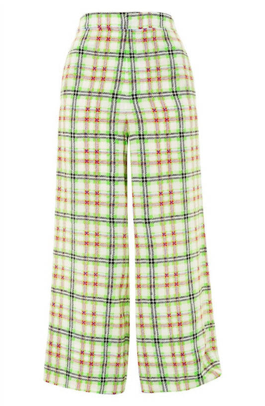 Topshop - Gingham Print High Rise Silk Pants