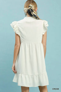 Umgee - Ruffle Sleeve Babydoll Mini Dress