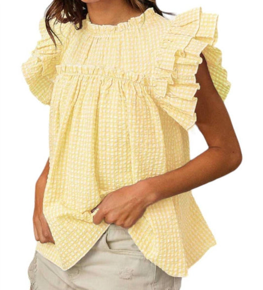 Bibi - Crinkle Gingham Top