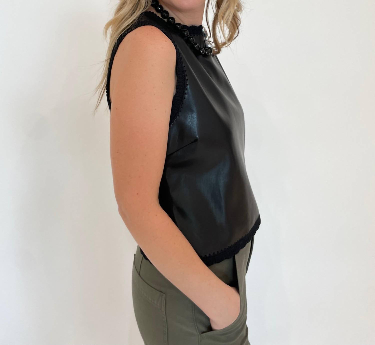 Melissa Nepton - Cece Vegan Leather Sleeveless Top