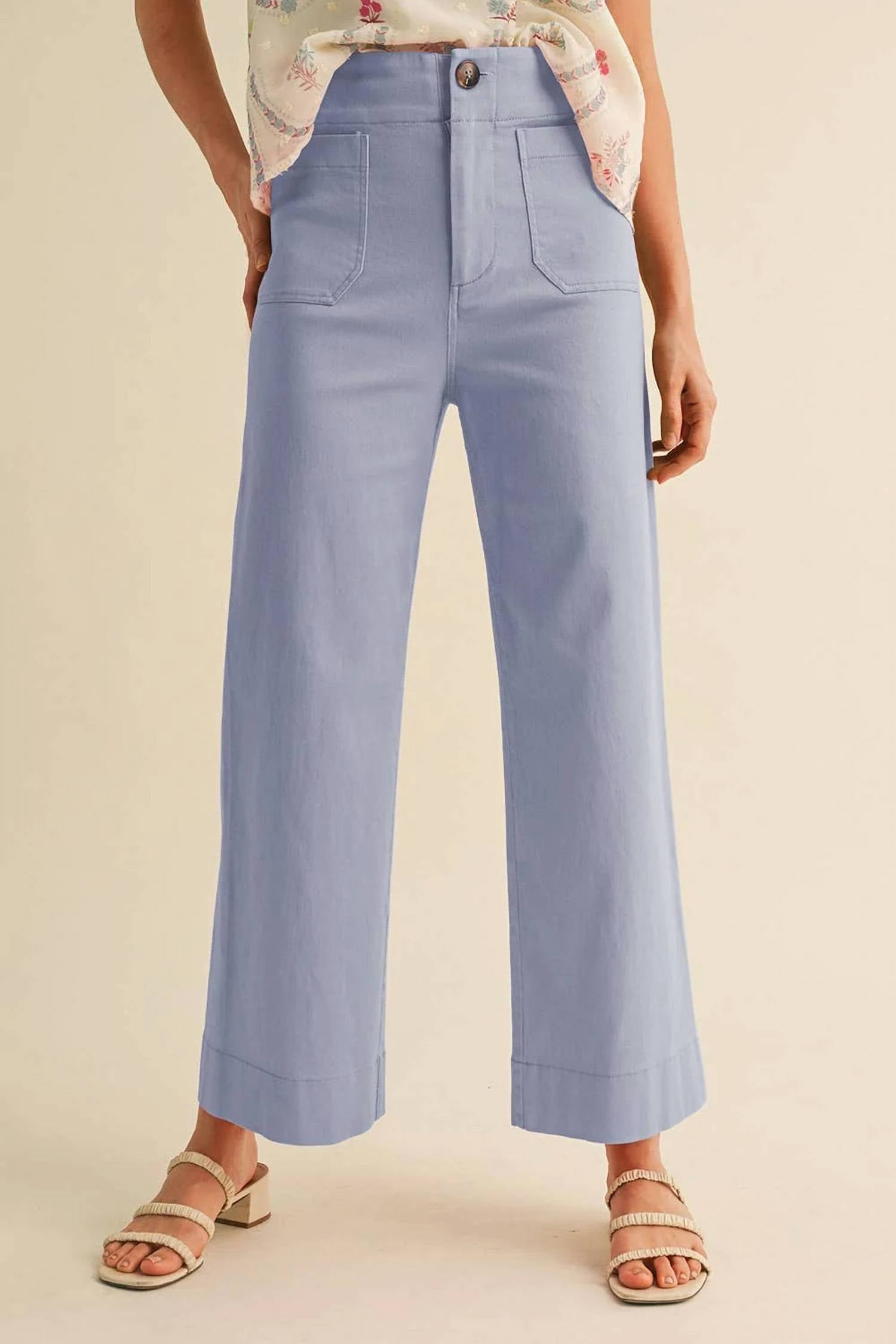 &Merci - High Waist Cropped Wide Leg Pants