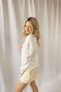 Z Supply - Mosaic Knit Eyelet Sweatshirt