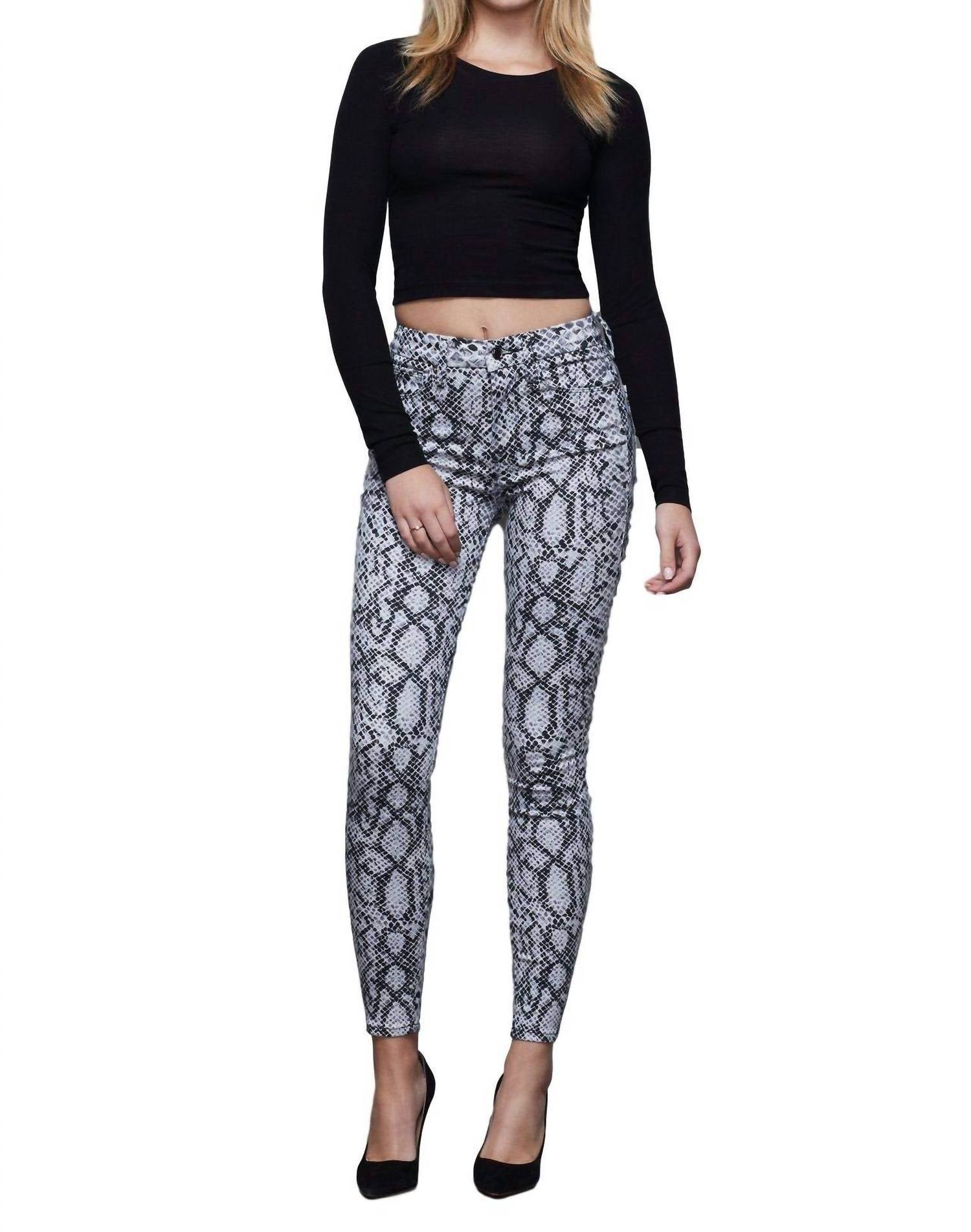 GOOD AMERICAN Good Waist Crop High Waisted Jeans in snake - women's jeans