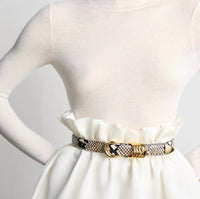 Dehanche Women's Hollyhock Snake Belt in desert python 24k gold - women's accessory - alternate view