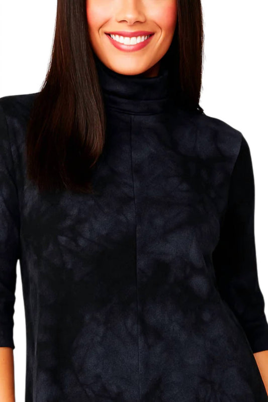 French Kyss - Tie Dye Mock Neck Dress