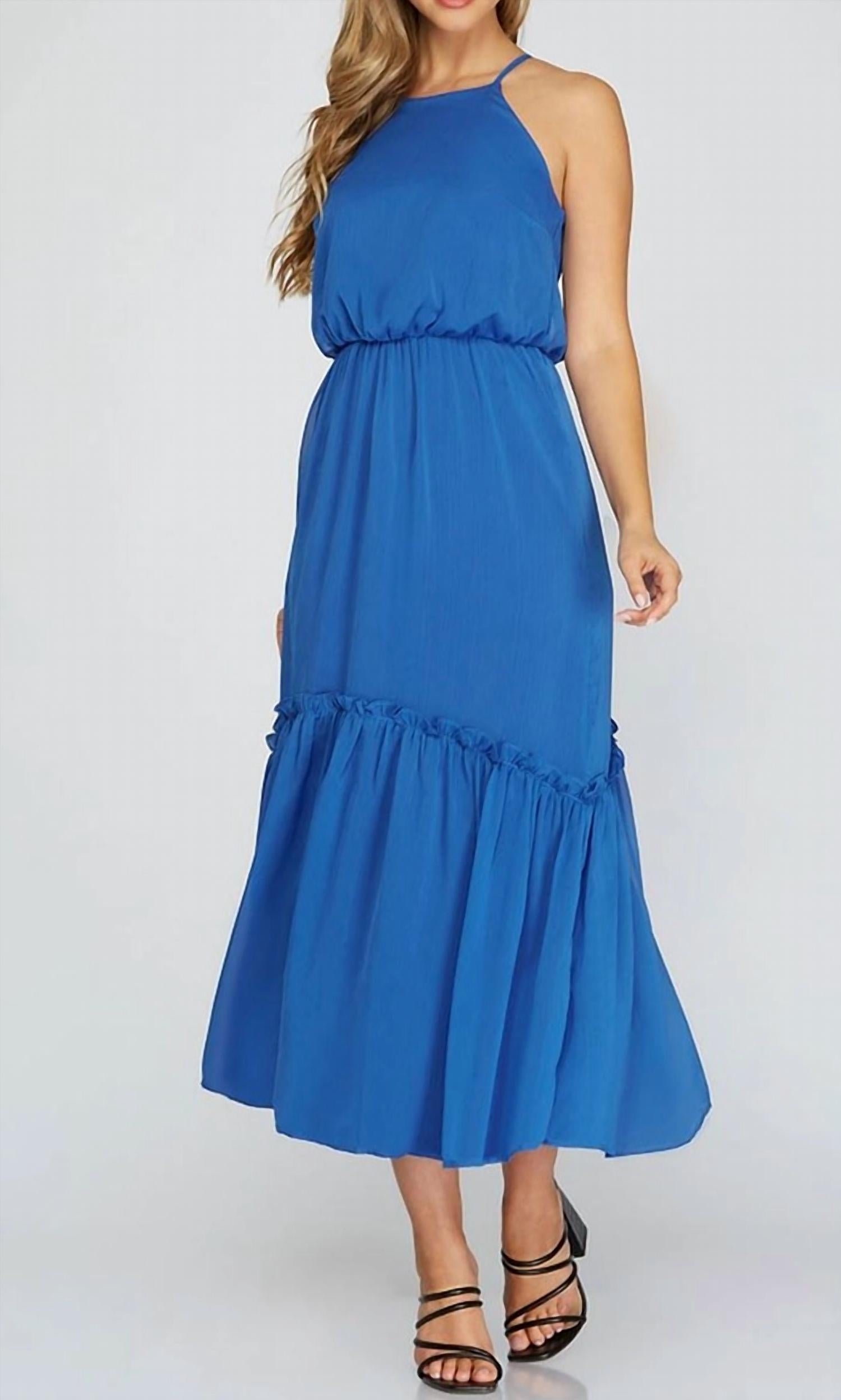 SHE + SKY CAMIE DRESS in blue - women's dress
