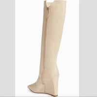 Schutz - Women's Leather Wedge Tall Boots