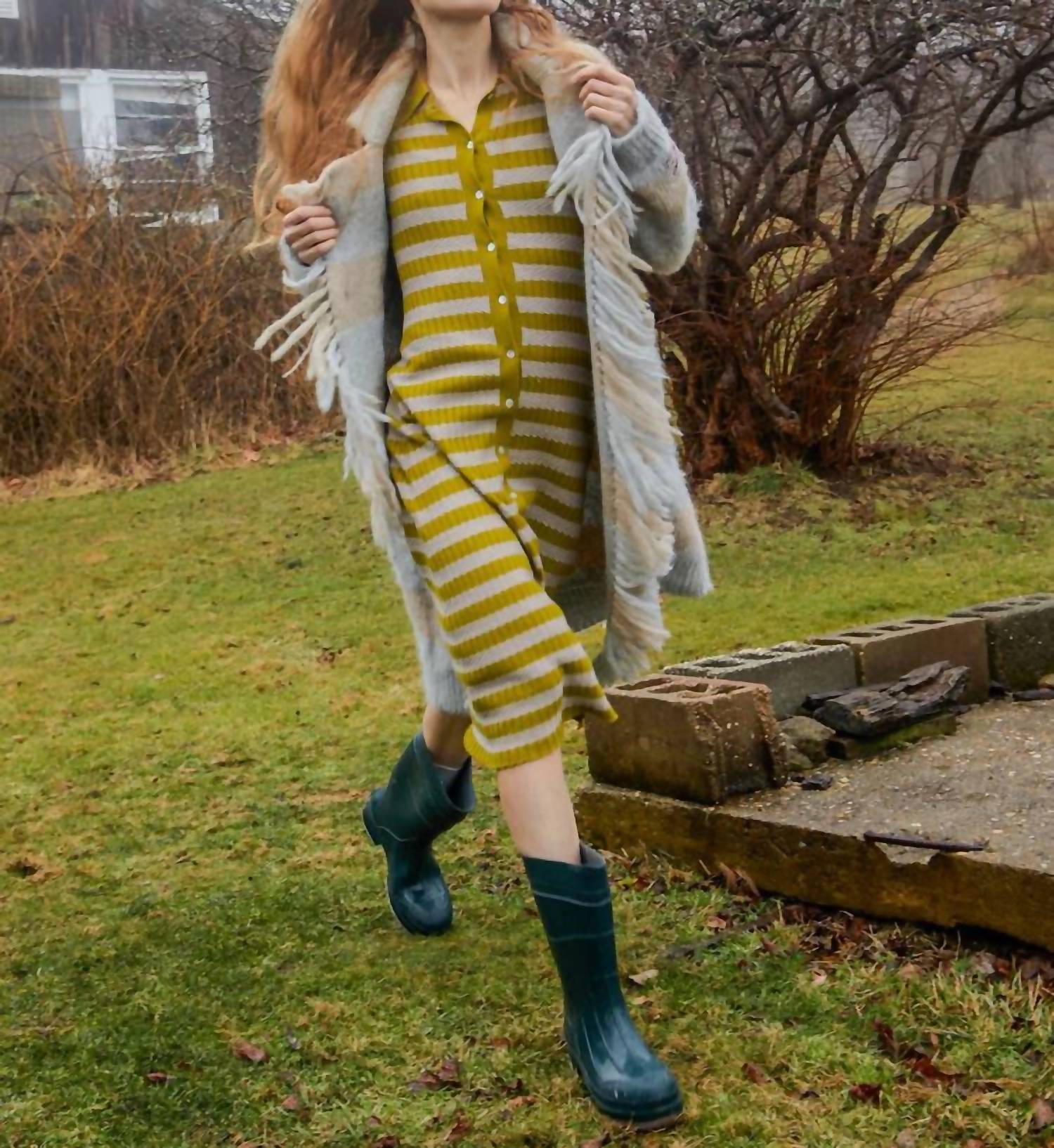 Lingua Franca - Morrissey Textured Stripe Dress