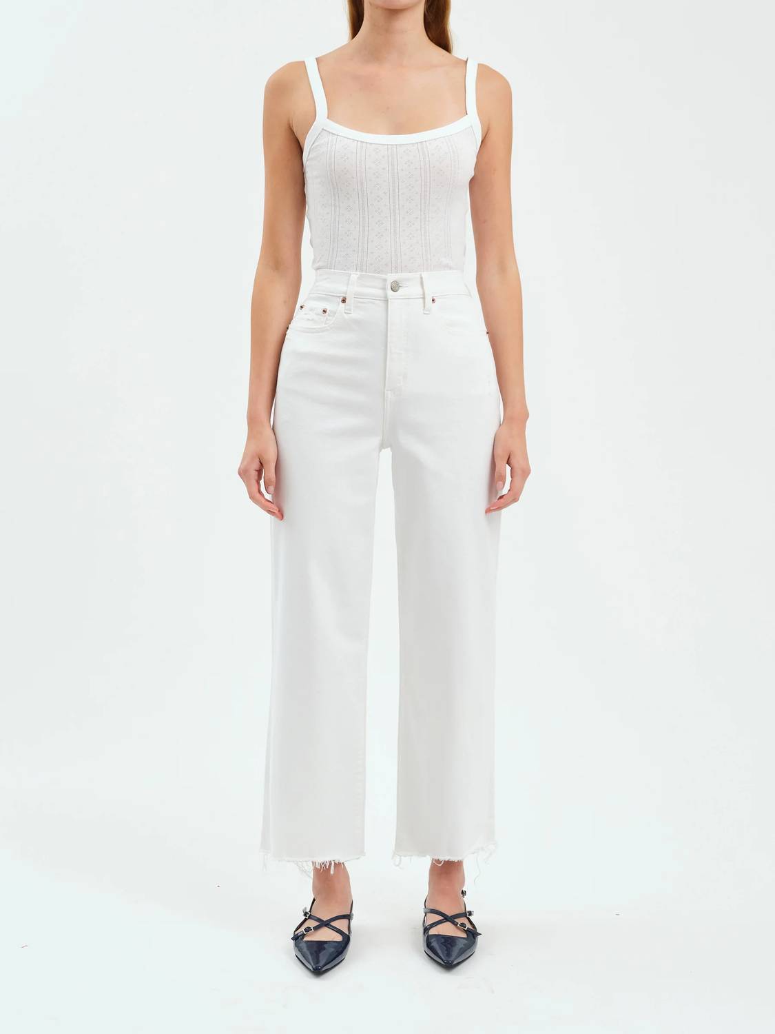 Daze - Crop High Rise Vintage Straight Jeans